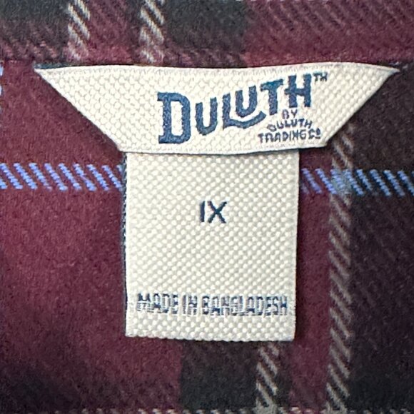 Duluth women’s size 1X heavy purple plaid button front long sleeve shirt - Picture 3 of 6